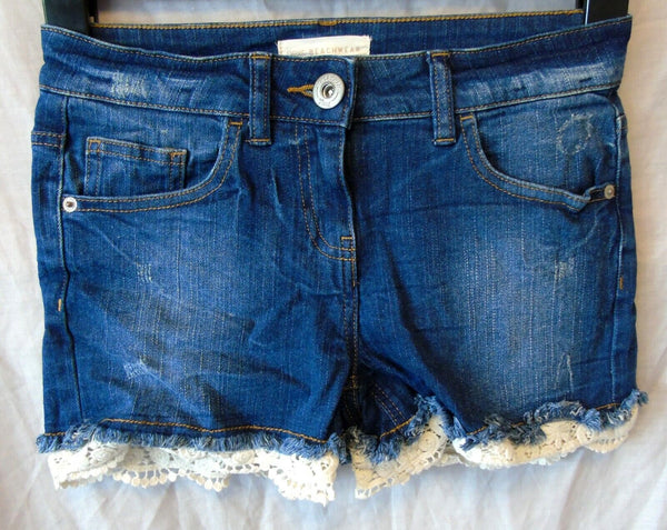 Blue Distressed Denim Shortie Shorts Age 15-16 Years Next UK8