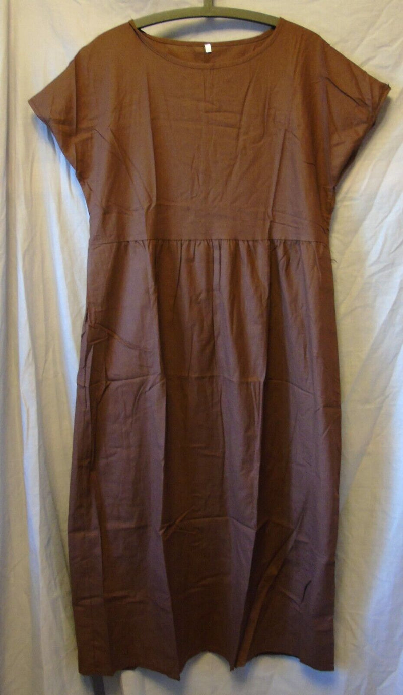 Brown Smock Maxi Dress Size 12 Shein