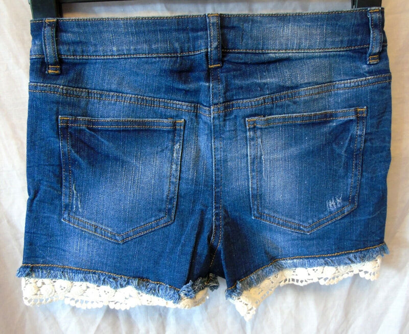 Blue Distressed Denim Shortie Shorts Age 15-16 Years Next UK8