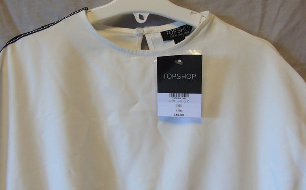 White Belted Blouse Top Size 10 Topshop