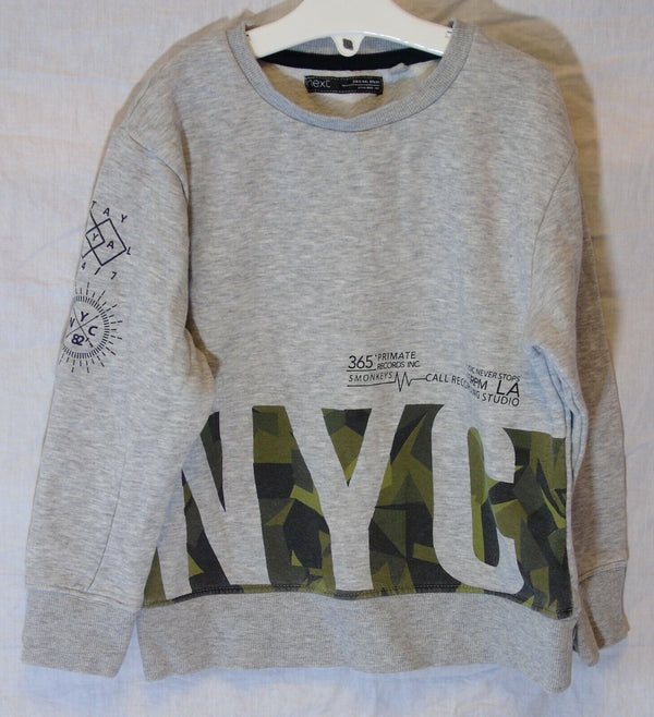 Grey Marl Camo NYC Sweater Jumper Age 3 Years Next