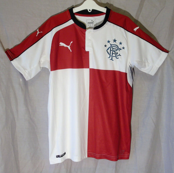 Red White Glasgow Rangers FC Official Football Shirt Age 14 Years Puma