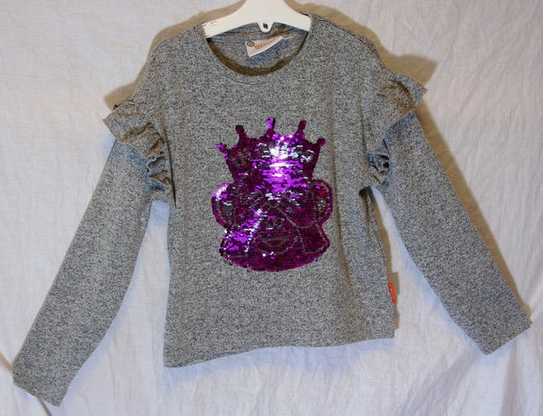 Emoji Grey Flippy Sequin Sweater Jumper Age 8 Years