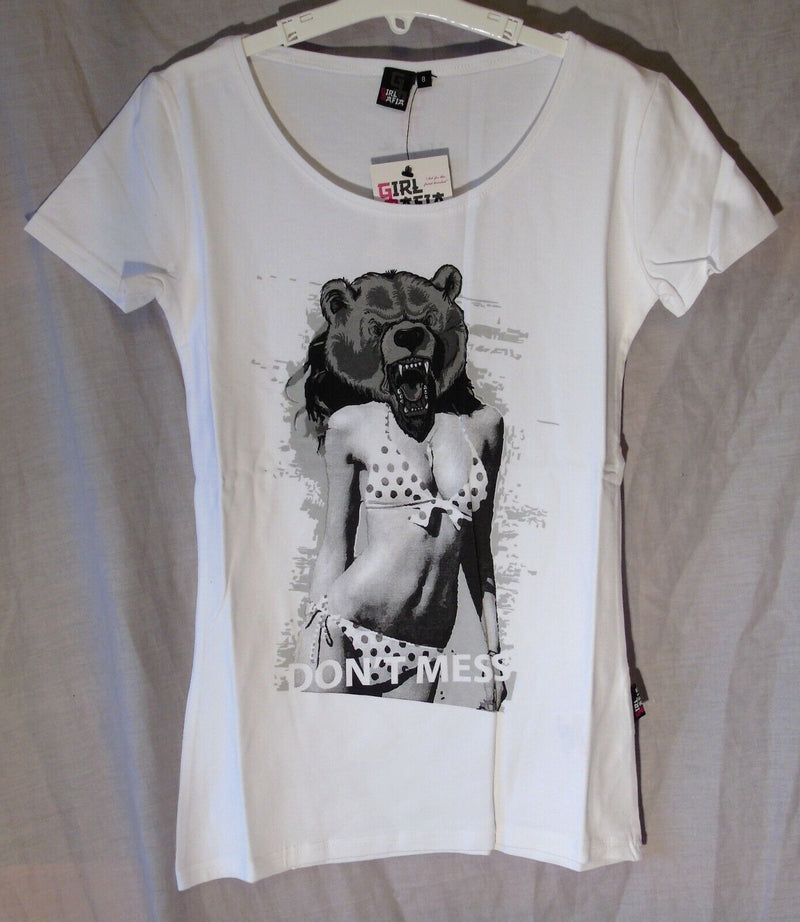 White Bear Slogan T-Shirt Top Age 15-16 Years Girls Mafia