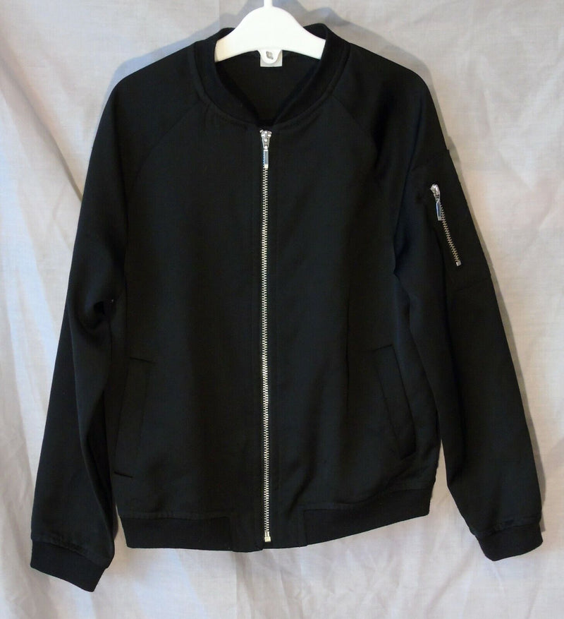 Black Sheen Satin Feel Varsity Jacket Age 7 Years TU