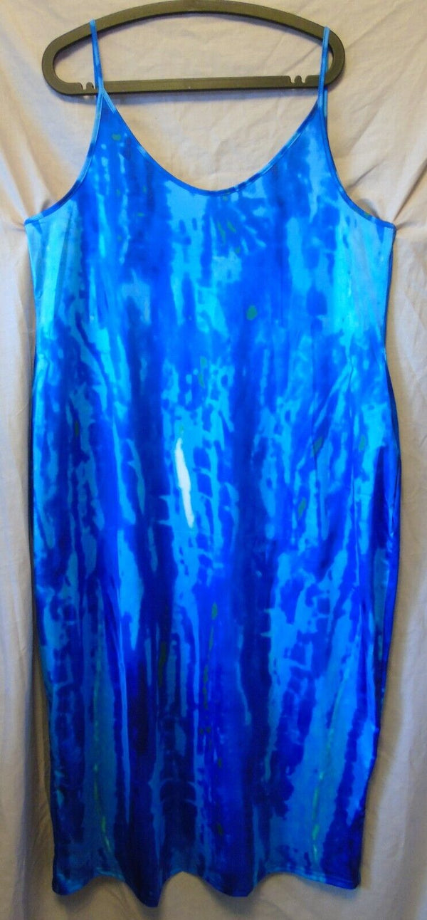 Blue Tie-Dye Summer Maxi Dress Size 16 XL Shein