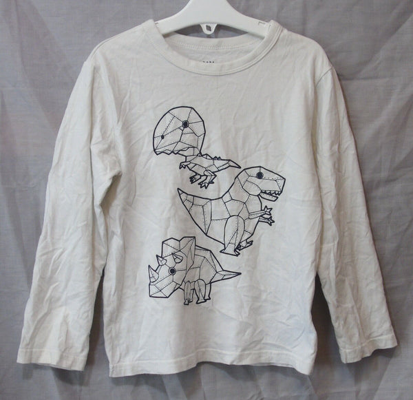 White Dinosaur T-Rex Long Sleeve Top Age 5 Years Gap