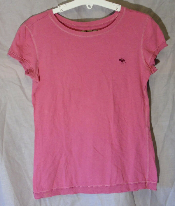 Pink Logo Front T-Shirt Top Age 8-9 Years Abercrombie Fitch