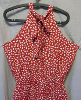 Red White Hearts Floaty Dress Size 10 Shein