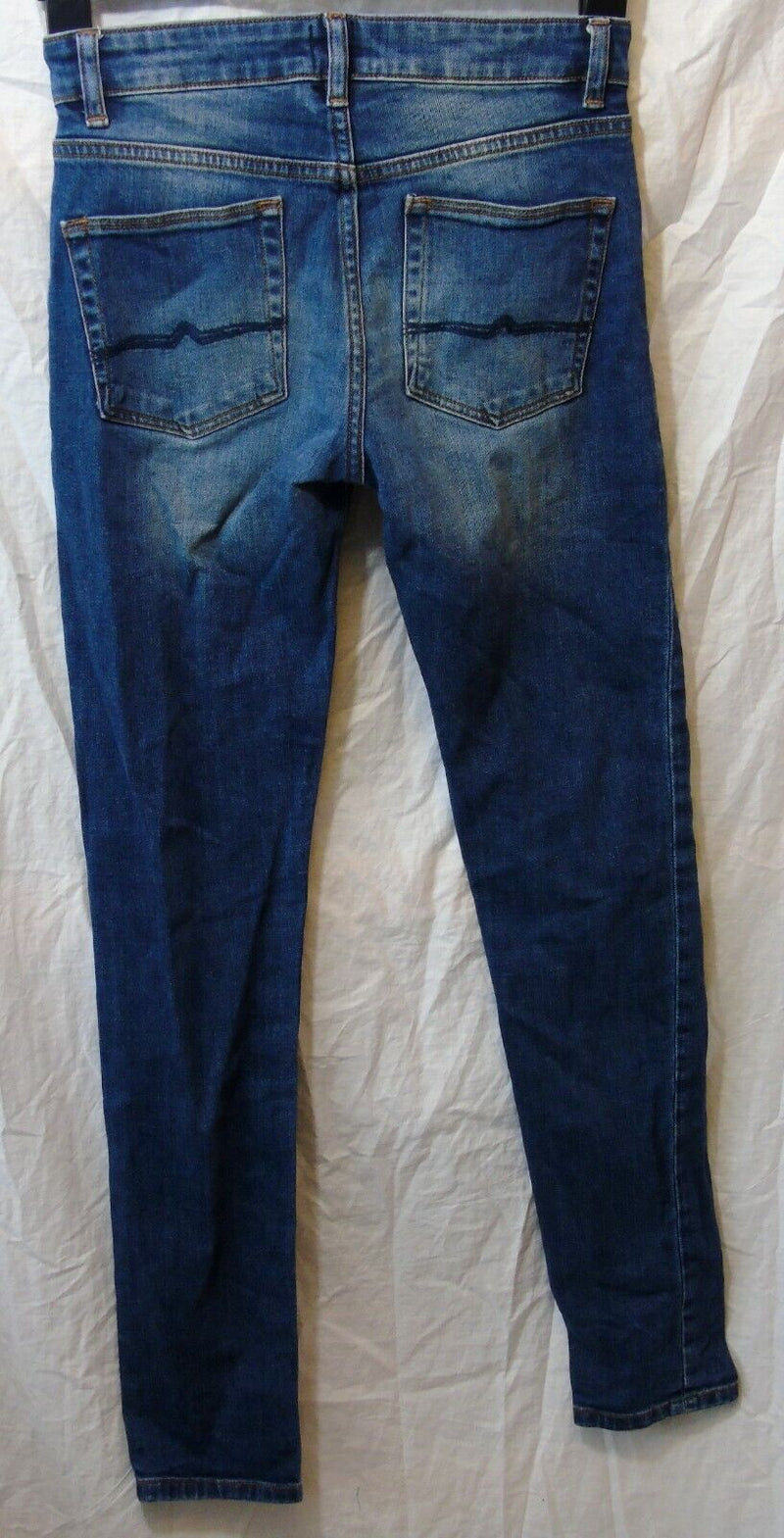 Blue Whiskered Denim Jeans 26"W 32"L Age 13-14 Years Asos