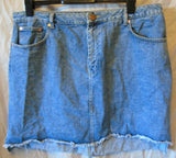 Blue Frayed Denim Skirt Size 20 Asos