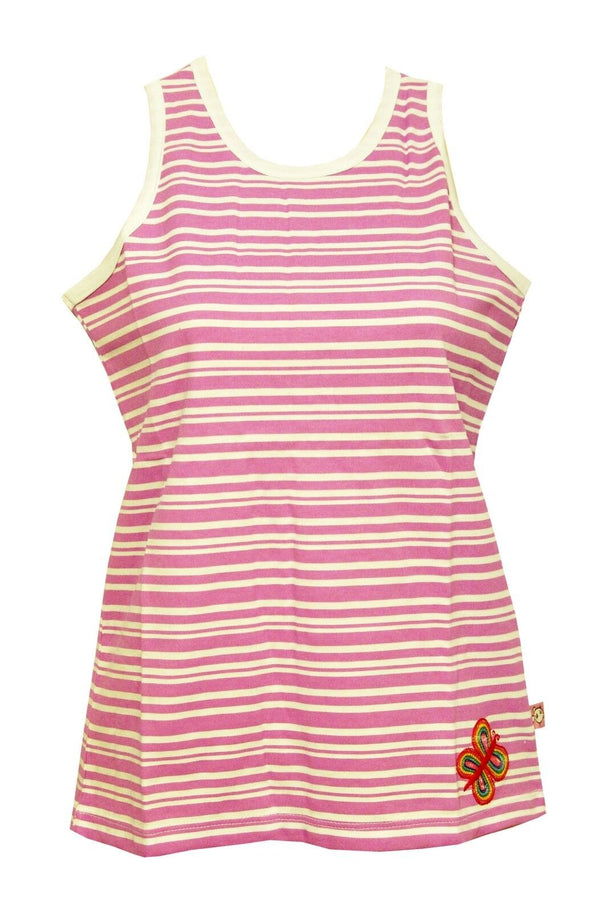 Purple Stripe Vest Top Age 2-3-4 Years Tori Leonie