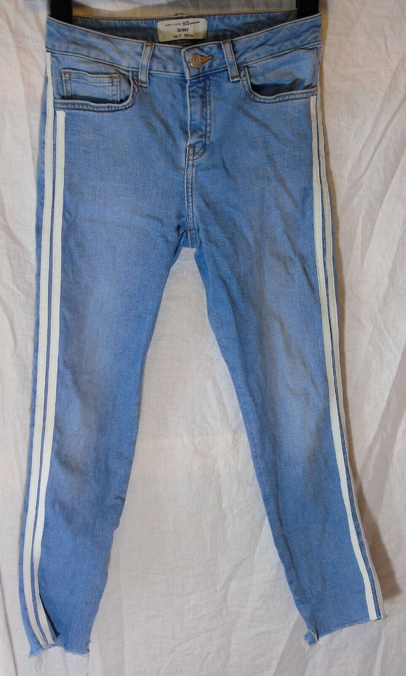 Blue Frayed Stretch Denim Skinny Jeans Age 12 Years