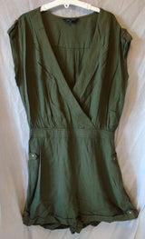 Womens Girls New Look Khaki Green Military Style Playsuit Size 8 Age 14-15 Years