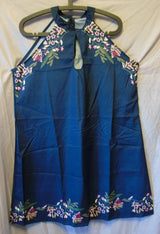 Blue Floral Racerback Summer Dress Size 16 XL Shein