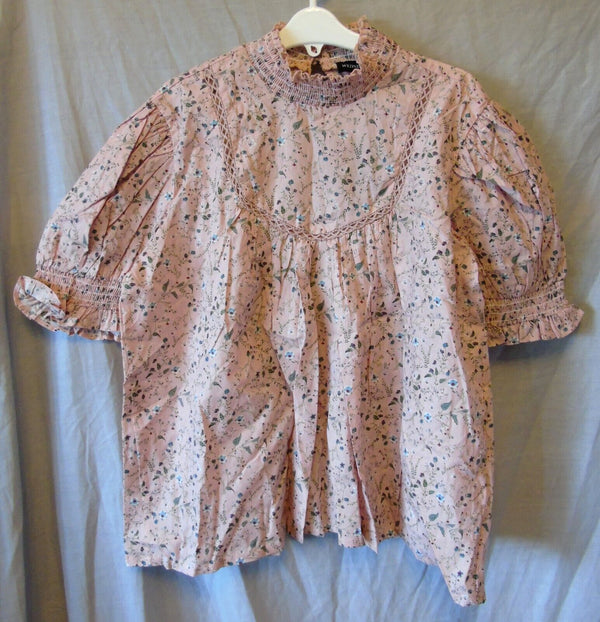 Pink Floral Blouse Top Wednesday's Girl Size 10