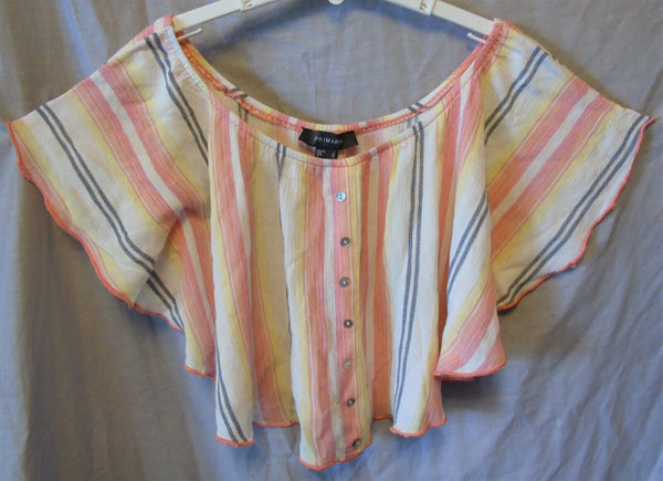 Pink Stripe Crop Top Size 8 Age 14-15 Years Primark