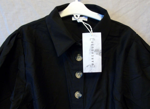 Black Shirt Blouse Top Age 15-16 Years Warehouse UK10