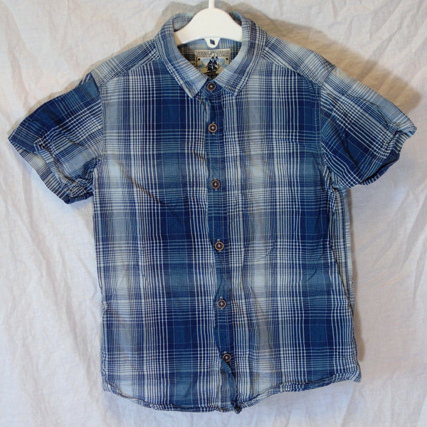 Blue Check Short Sleeve Shirt Age 7 Years TU