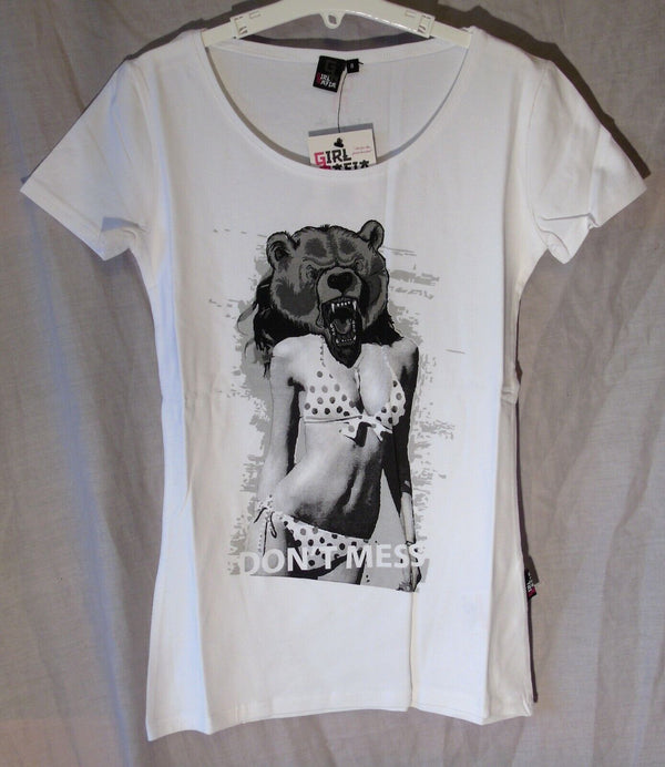 White Bear Slogan T-Shirt Top Age 12-13 Years Girls Mafia