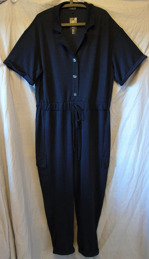 Blue Short Sleeve Jumpsuit Size 26 Pink Clove