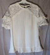 Ivory White Floral Blouse Top Age 13-14 Years UK Lipsy 10