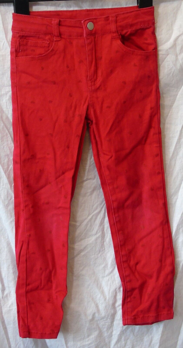 Red Straight Leg Jeans Age 5 Years Miss Evie