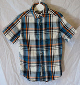 Boys River Island Blue Orange White Check Casual Short Sleeve Shirt Age 3 Years