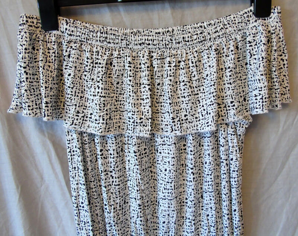 Black White Summer Dress Resort Size 8 - 10 Age 13-14 Years