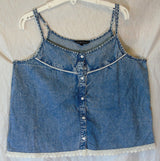 Blue Acid Wash Denim Look Strappy Top Age 14 Years Candy Couture