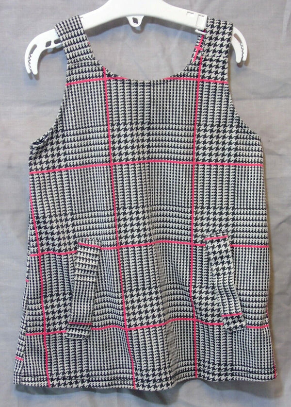 Black Houndstooth Check Pinafore  Dress Age 2-3 Years Primark