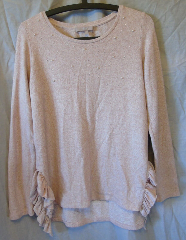 Pink Sparkly Pearl Soft Knit Jumper Size 8 Next