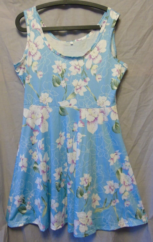 Blue Floral Summer Dress Size 10 Shein