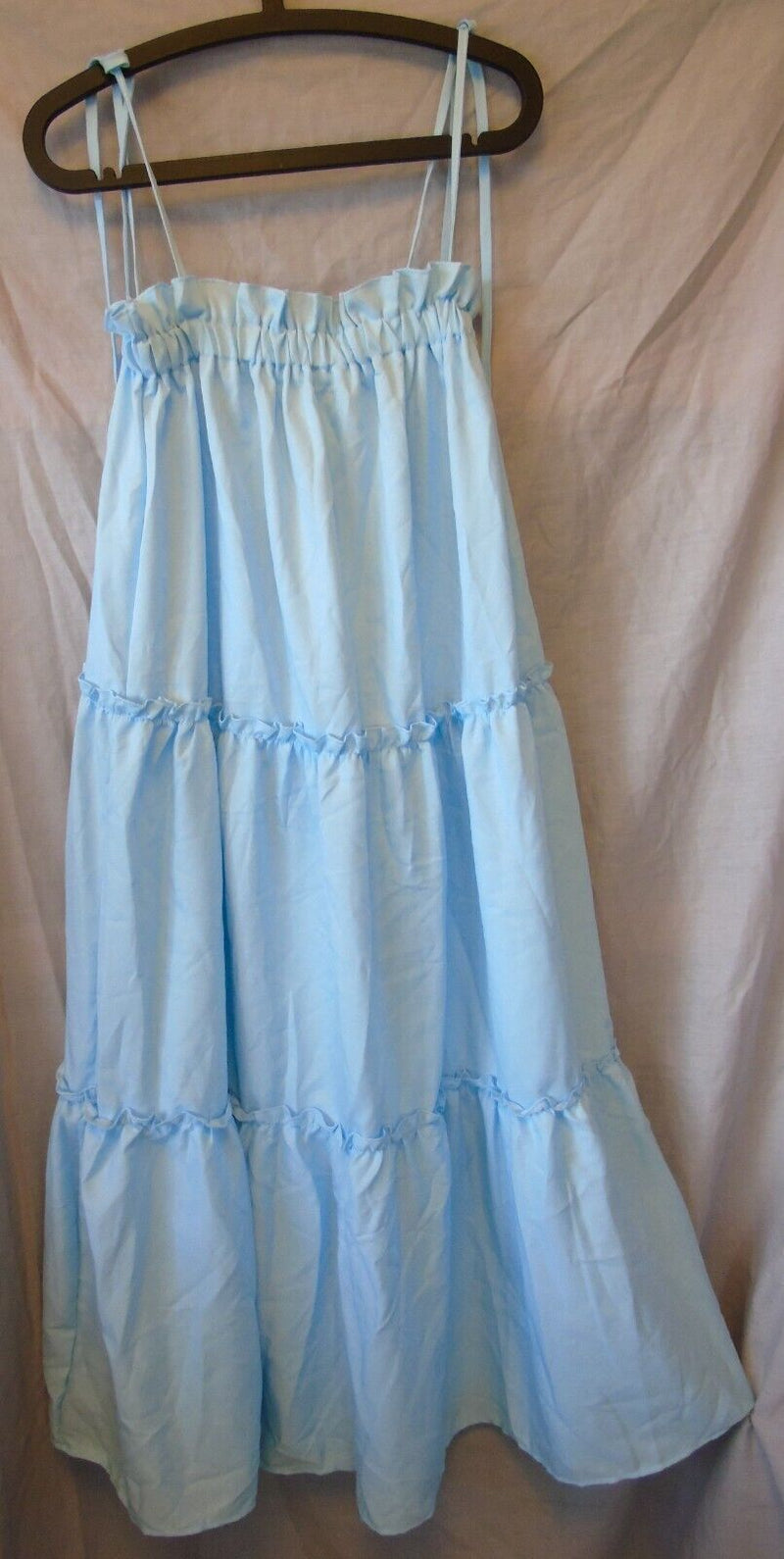 Blue Tiered Shirred Maxi Dress Size 16 XL Shein