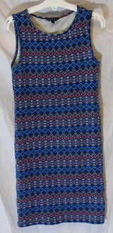 Blue Aztec Sleeveless Stretch Dress Age 9 Years Candy Couture