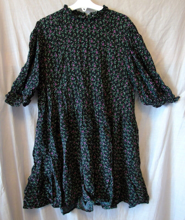 Black Floral Dress Zara Size 12 Age 15-16 Years