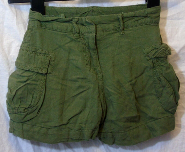 Khaki Green Linen Blend Cargo Shorts Age 5 Years Next