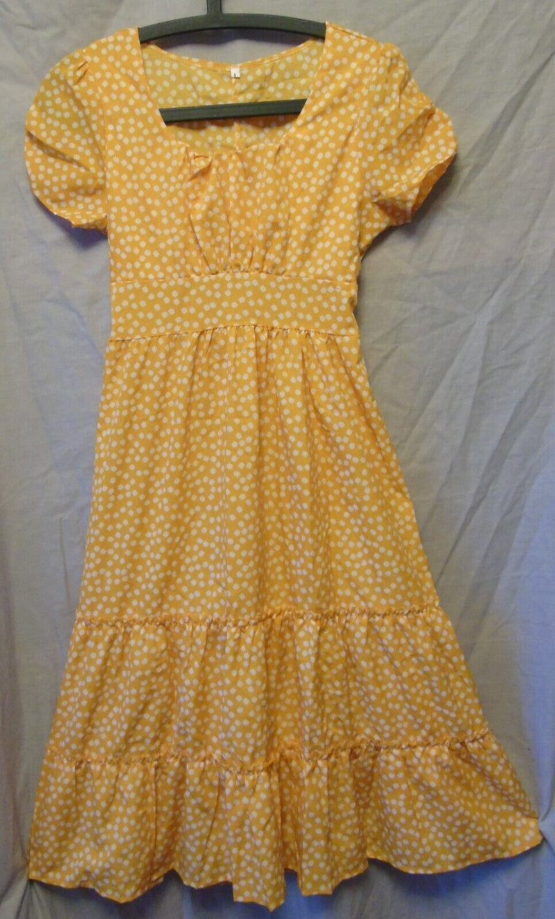 Orange Ditsy Floral Floaty Dress Size 8 Shein