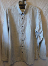 Grey Pinstripe Slim Fit Long Sleeve Shirt Size 16" Collar Primark