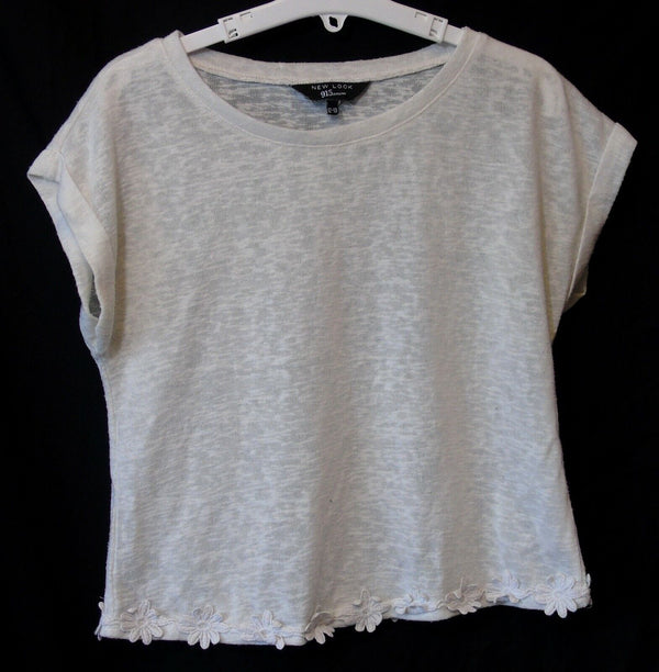 Beige T-Shirt Crop Top Age 12-13 Years New Look