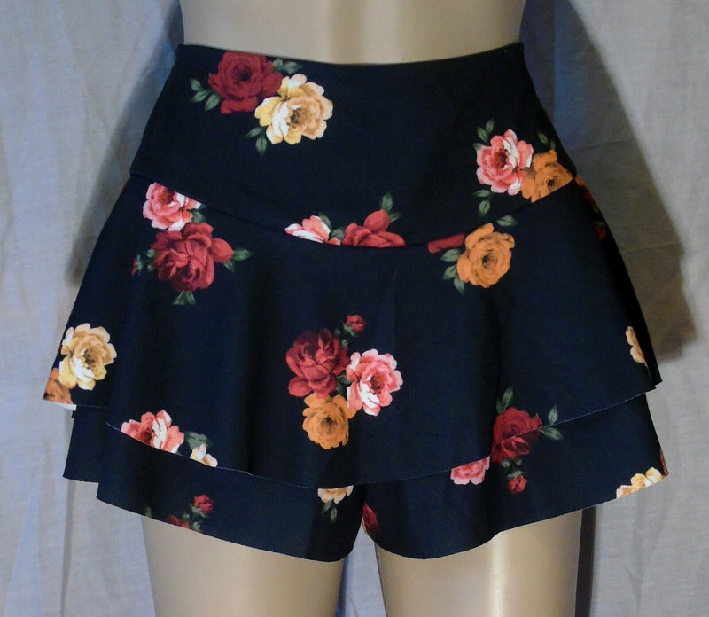 Black Floral Skorts Shorts Skirt Age 14-15 Years New Look