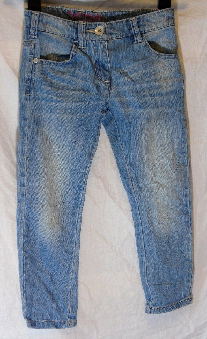 Blue Whiskered Denim Regular Fit Jeans Age 6 Years Next