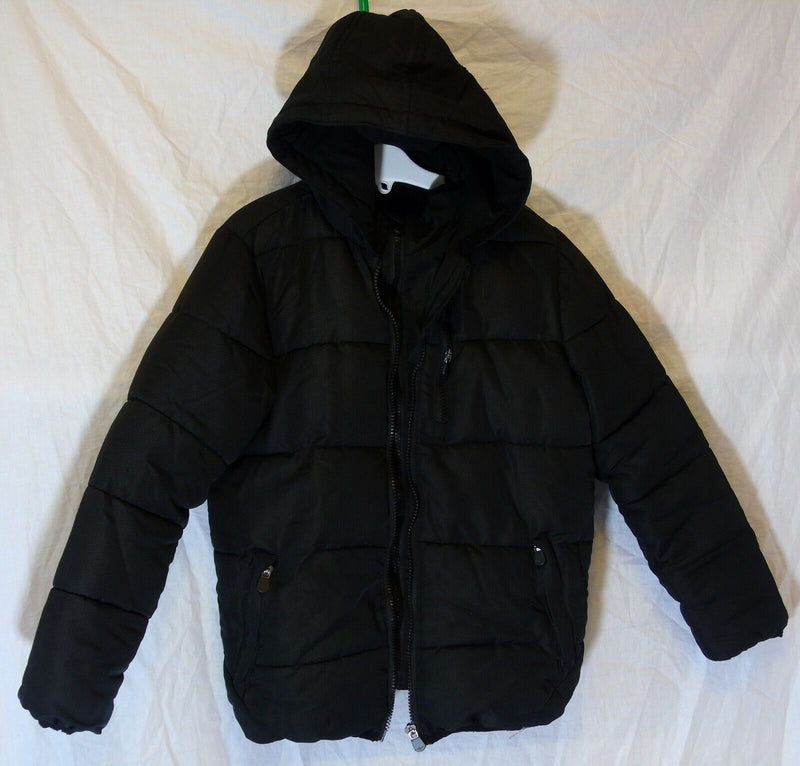 Black Puffa Fleece Lined Coat Age 9-10 Years Everlast