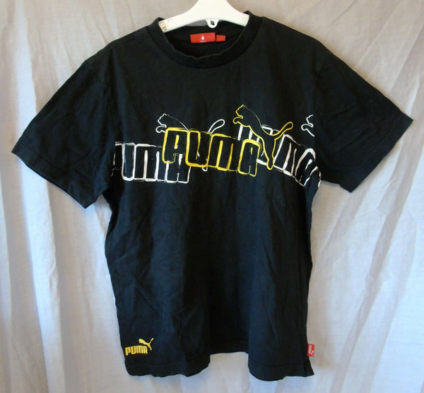 Black Logo Front T-Shirt Tee Age 12 Years Puma