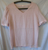 Pink Textured Spot Blouse Top Size 20 2XL Shein