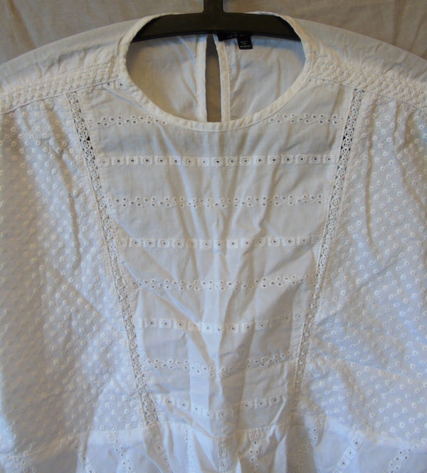 Womens Girls Topshop White Embroidered Summer Blouse Top Size 8 Age 14-15 Years