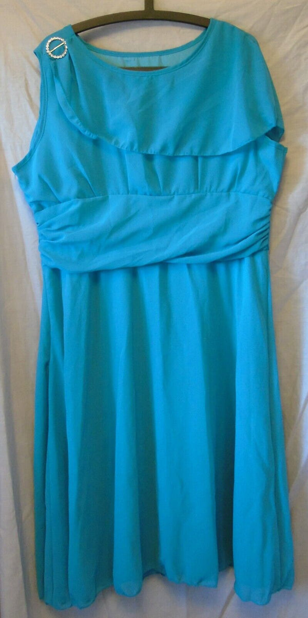 Aqua Green Chiffon Floaty Dress Size 20 2XL Shein Curve