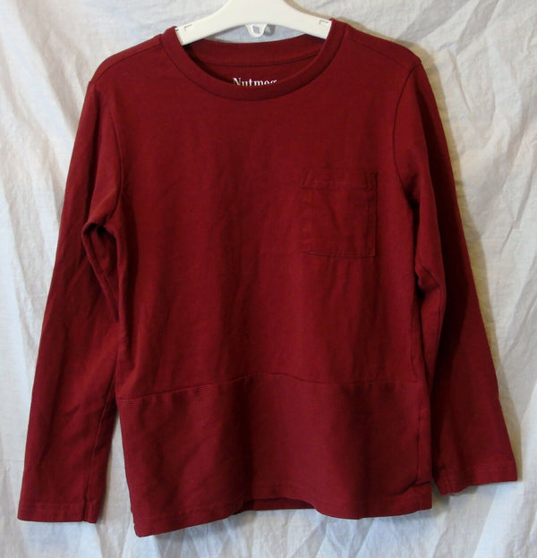 Red Panelled Long Sleeve Top Age 7-8 Years Nutmeg