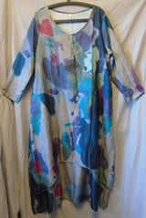 Blue Multi Floaty Kaftan Modest Dress Size 14 Shein