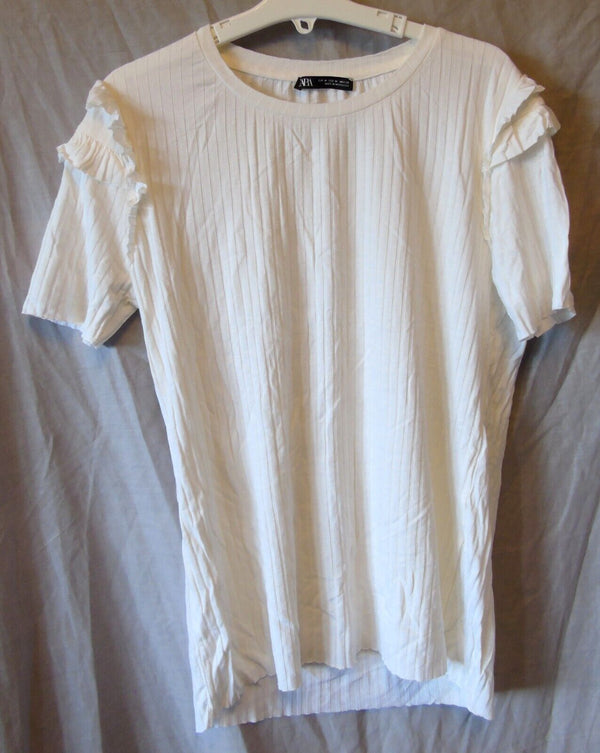 White Stretchy T-Shirt Top Age 13-14 Years Zara M